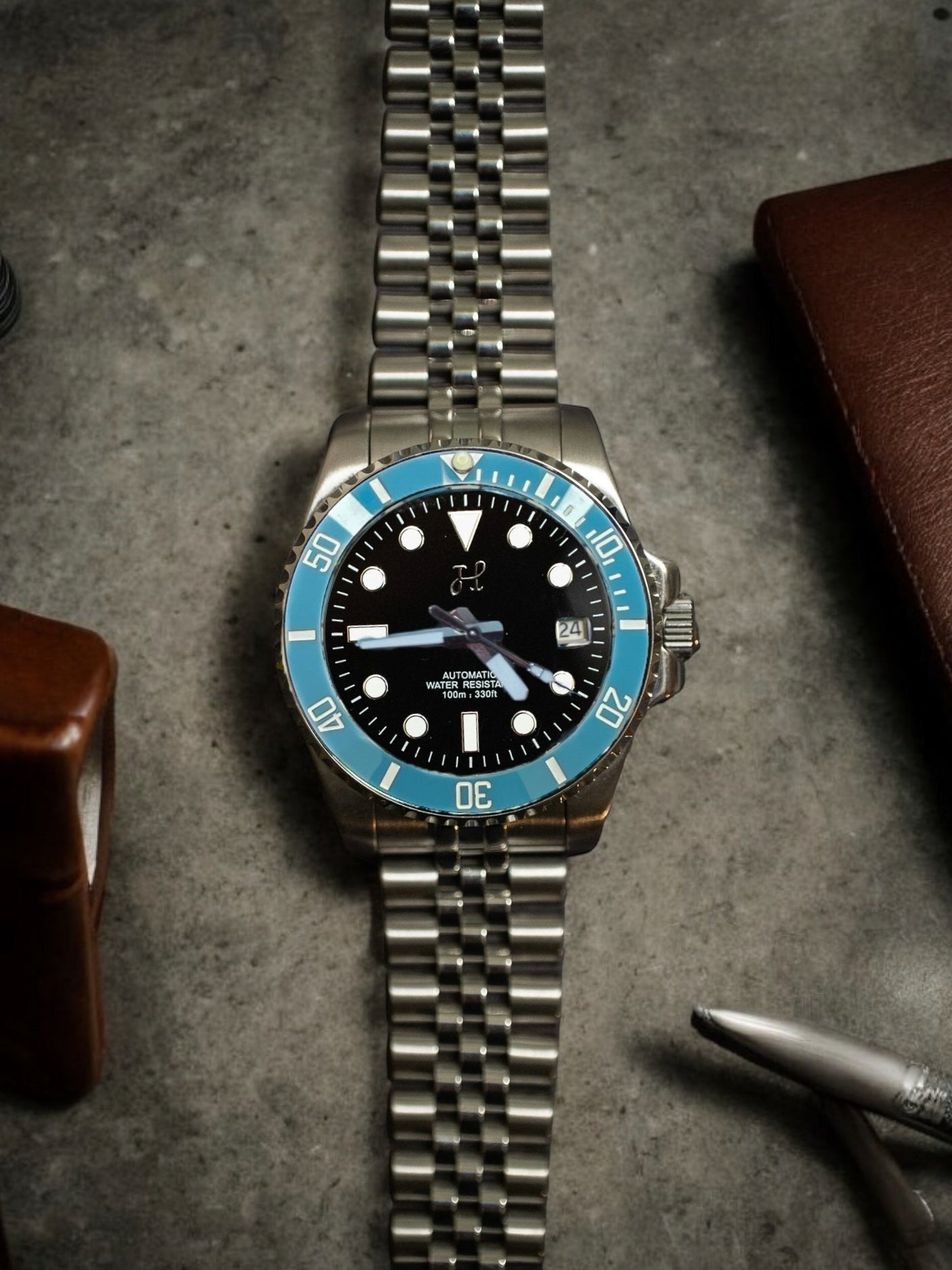 Blue Bezel Dive Watch