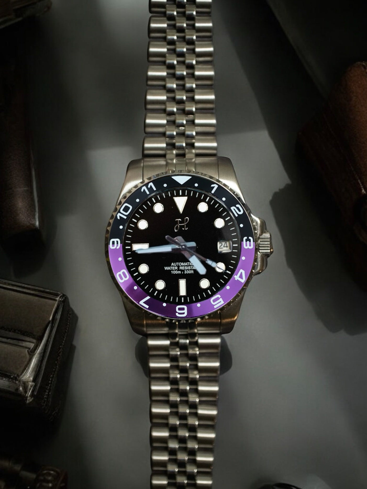 Purple Bezel Dive Watch